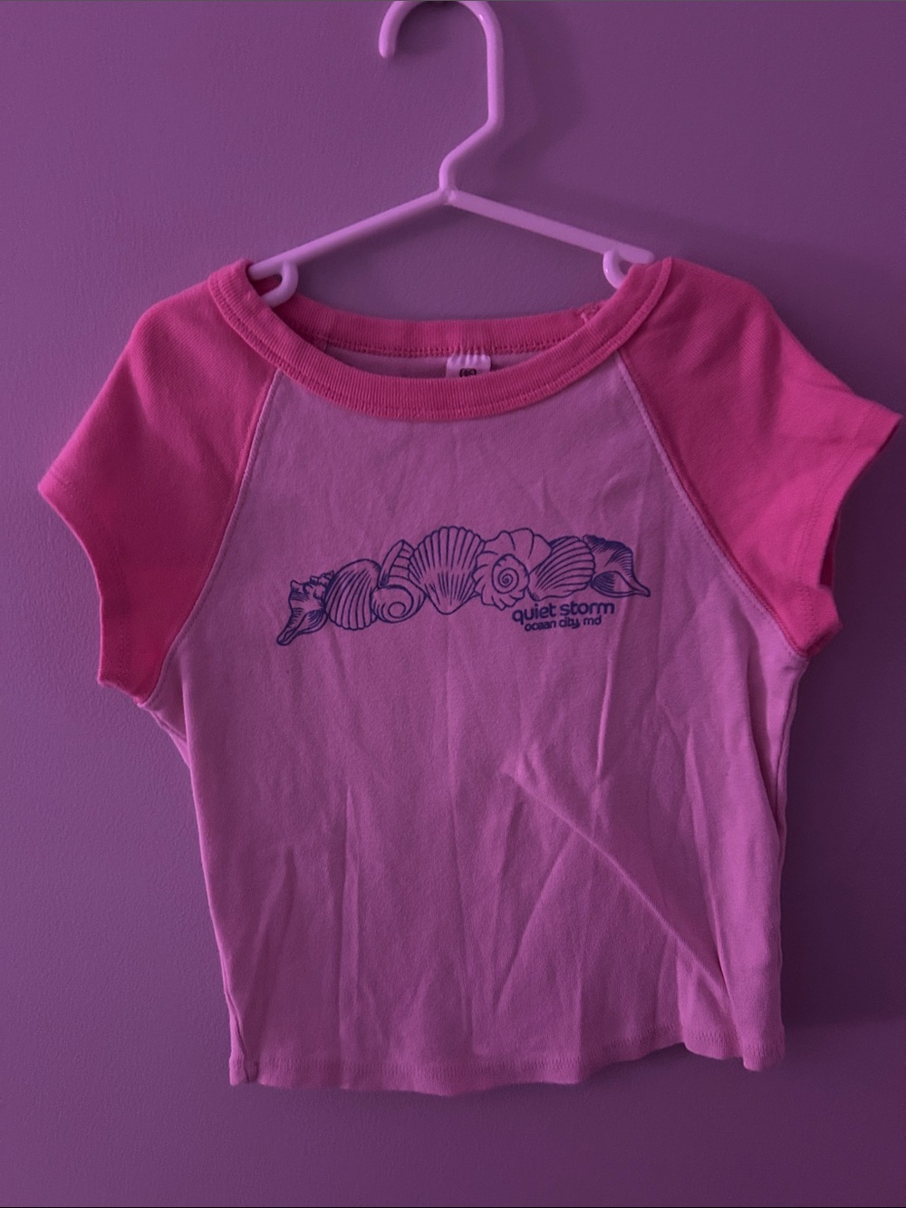 Pink Raglan Shell Graphic Kids Tee